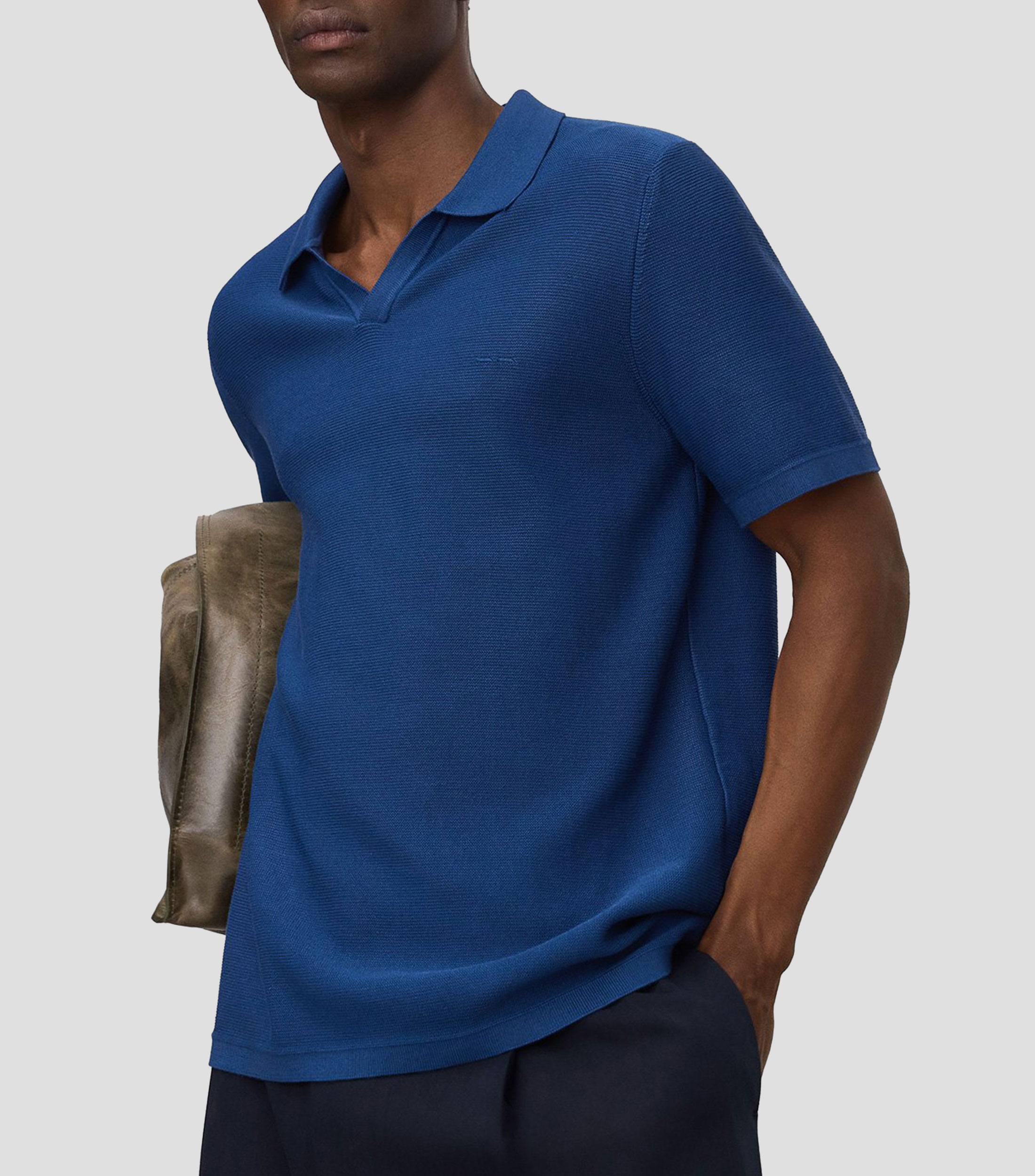 Playera tipo polo manga corta lisa Hombre